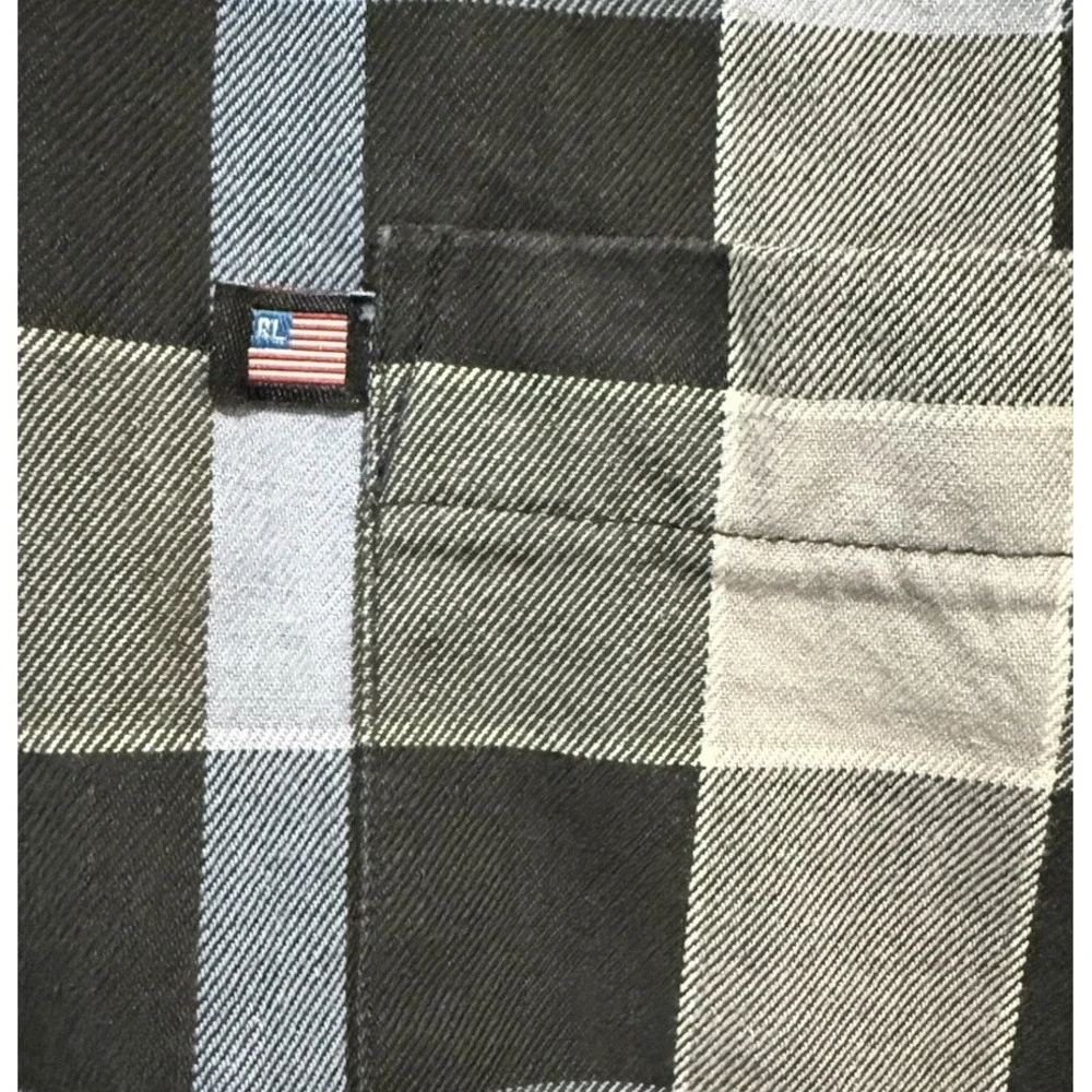 Polo Ralph Lauren‎ Jeans Co Vintage Flannel Shirt Men's Blue Plaid Large